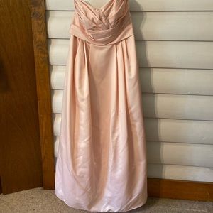 Satin full length formal dress with pockets